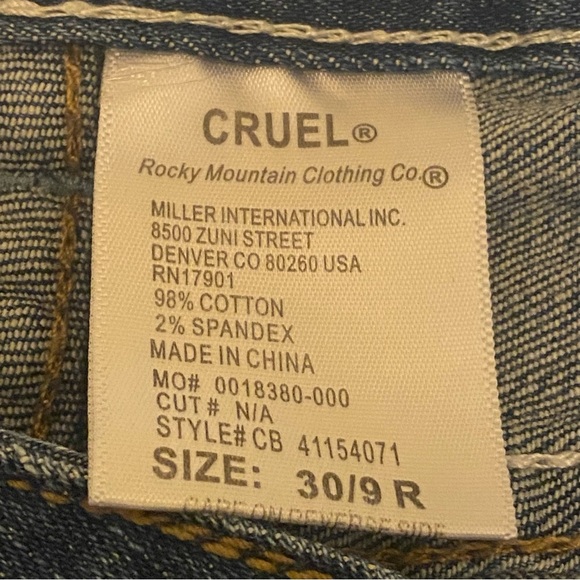 Classic Western Jeans Trending Boot Cut Mid Rise Dark Blue Embroidered Whiskers - Picture 5 of 10